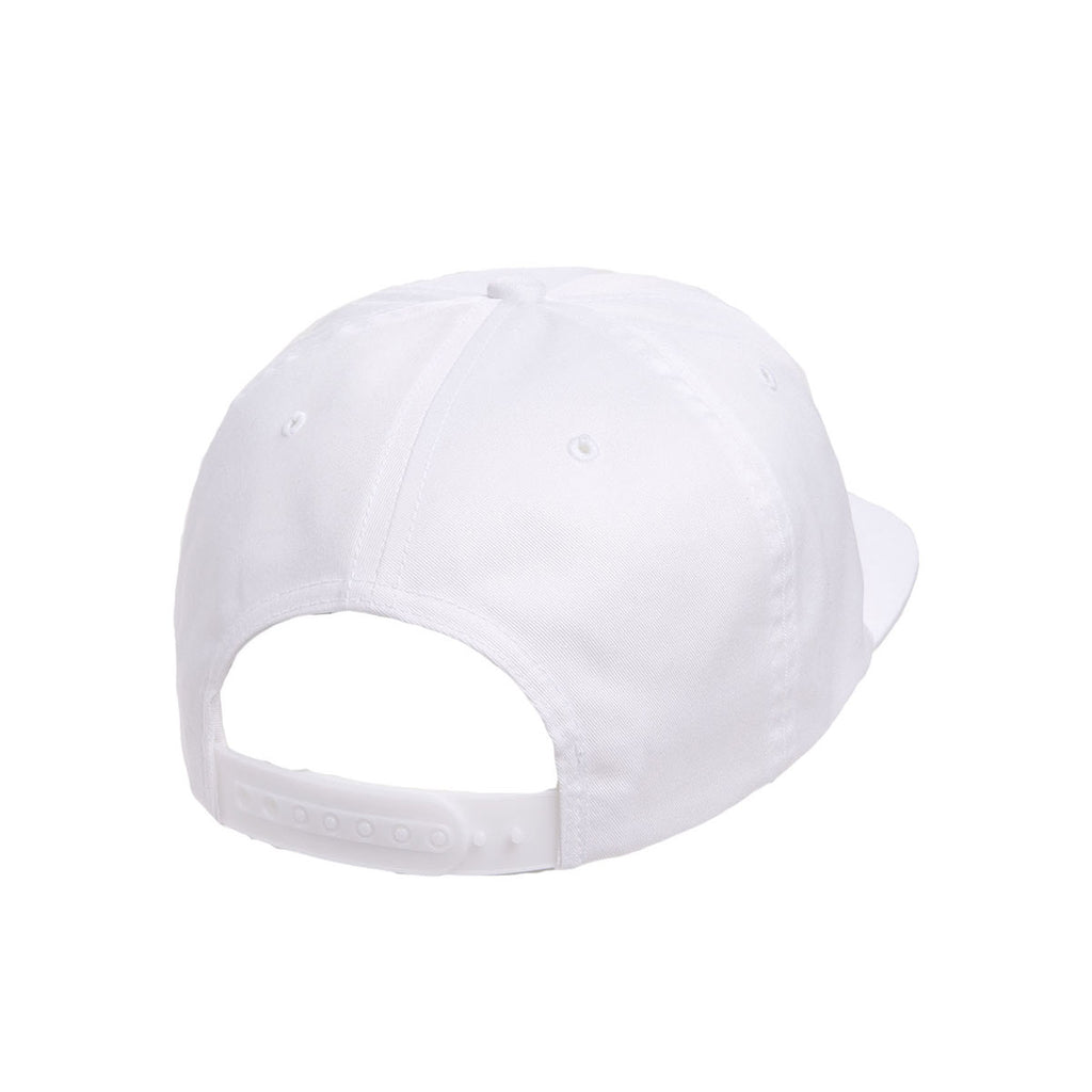Yupoong White Unstructured 5-Panel Snapback Cap