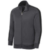 Sport-Tek Youth Graphite Grey/Black Tricot Track Jacket